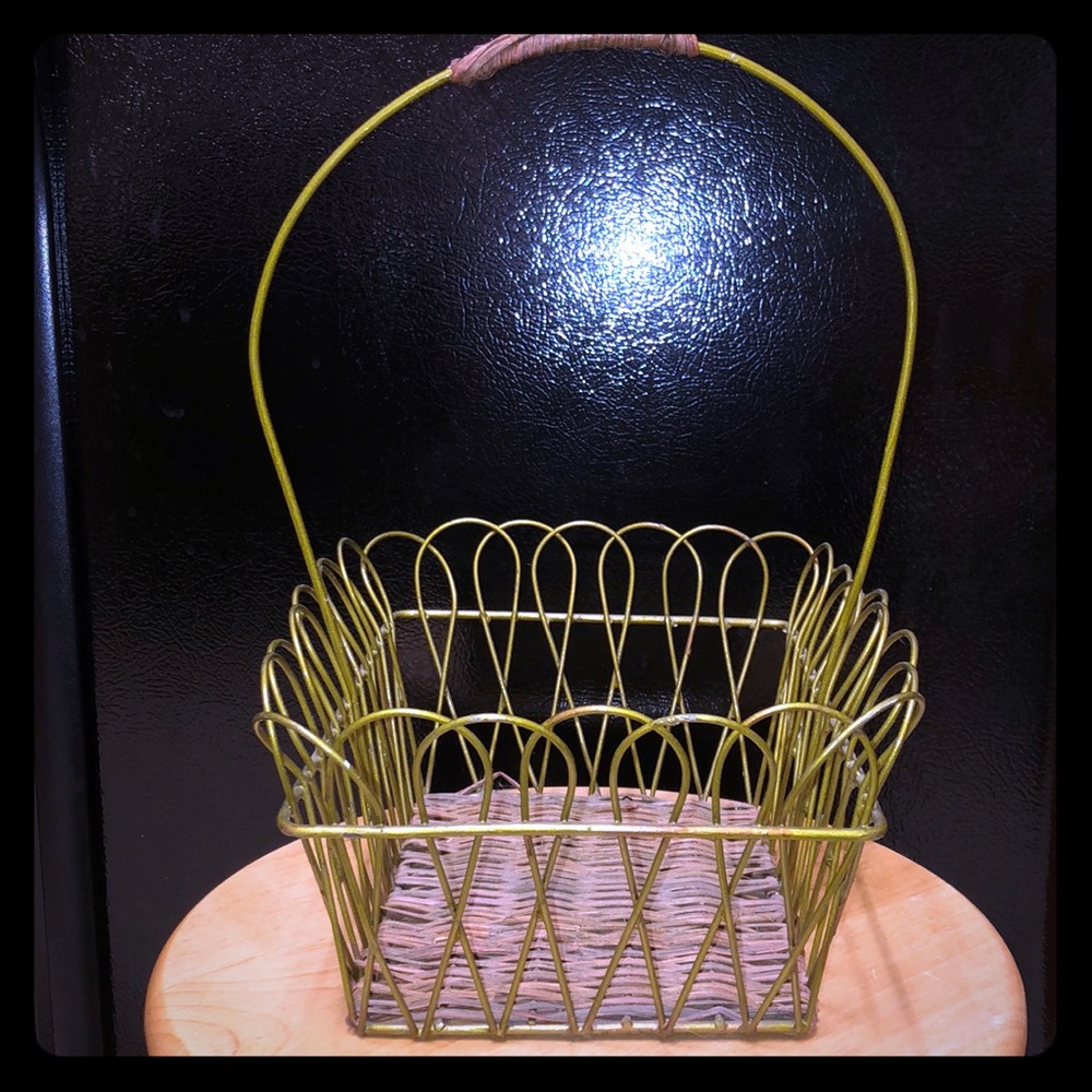 Rectangle Coated Metal & Wood basket